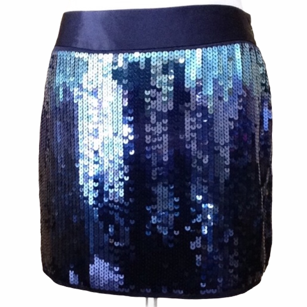 Express Sequin Blue Ombré Skirt Size 4
